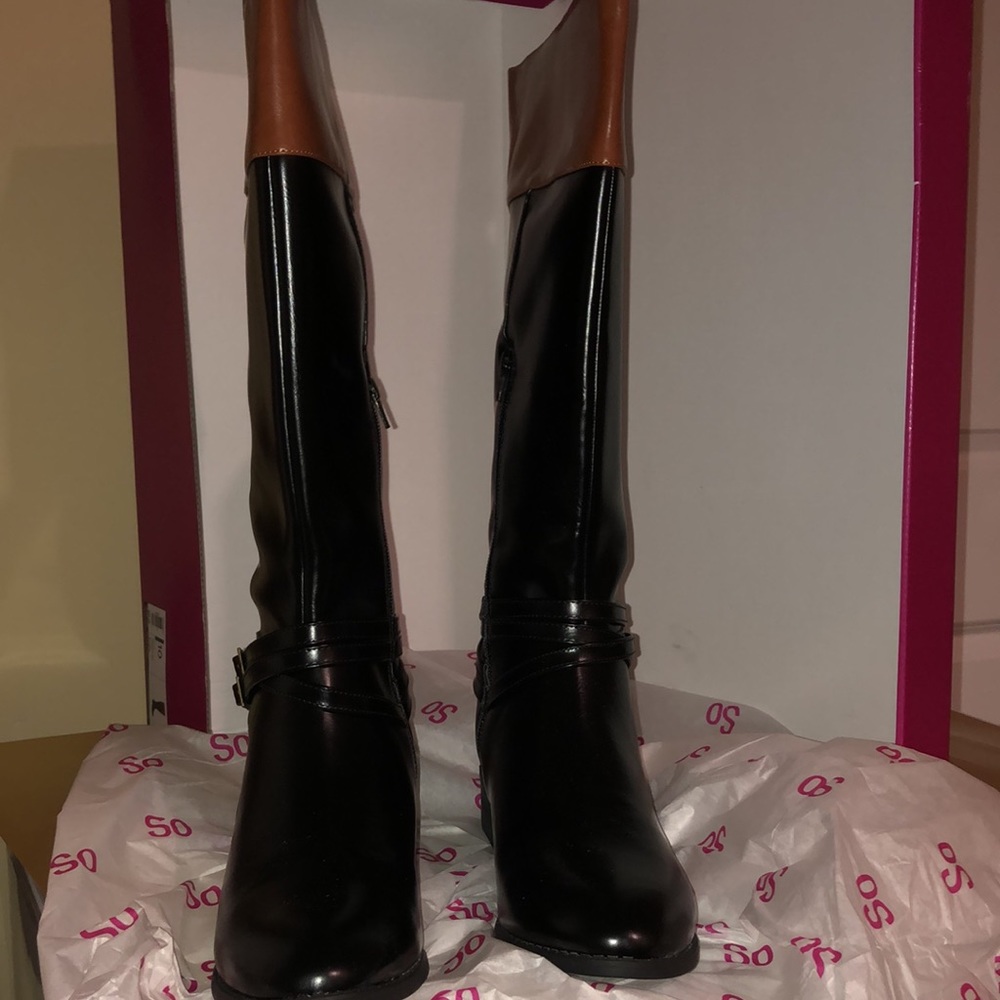 Trixie Black Two Tone Oxford Zippered Boots Size 10 Riding Boots